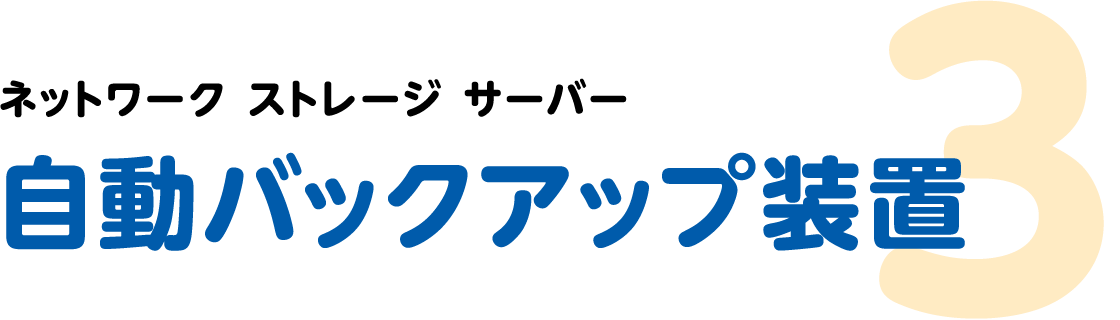 ネットワーク ストレージ サーバー　自動バックアップ装置